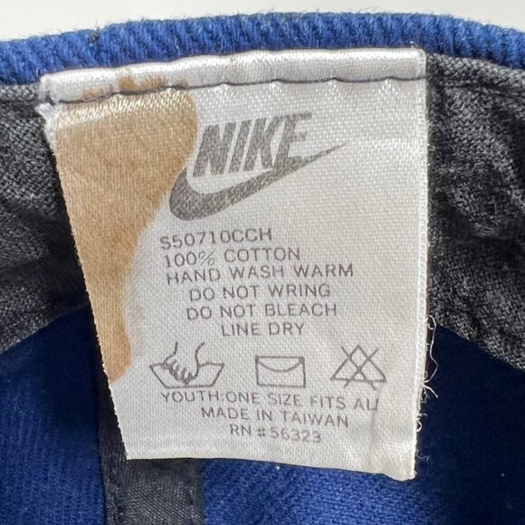Vintage Nike Youth Baseball Cap Hat Snapback Blue Center Swoosh Made Taiwan 90’s - Picture 9 of 9